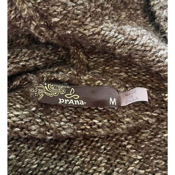 Prana Willow Hooded Brown Classic Knit Cardigan Flare Sleeve Button Size Medium - Picture 8 of 9